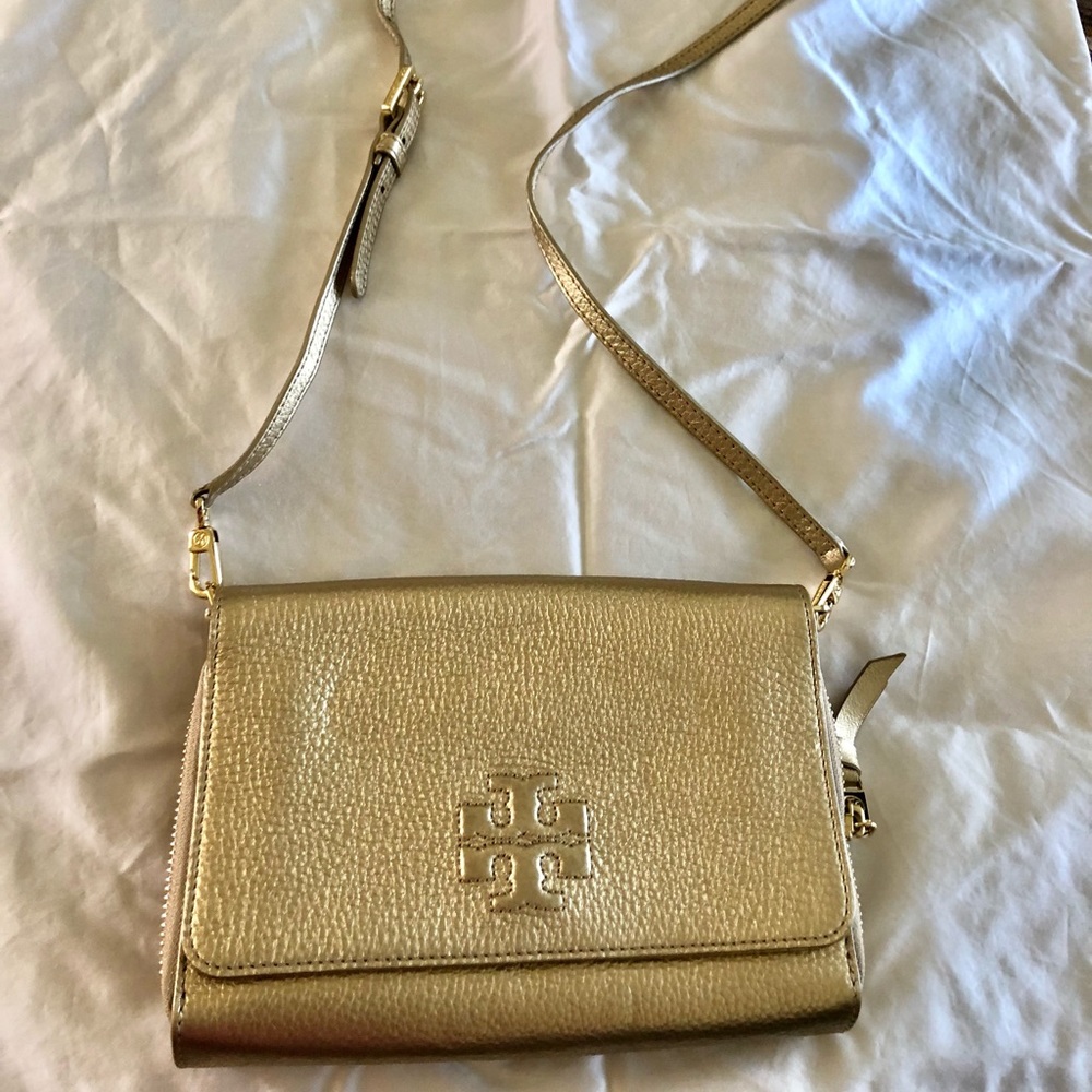 Tory Burch Gold Leather Crossbody Bag